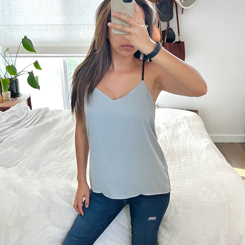 Black and grey reversible tank size small